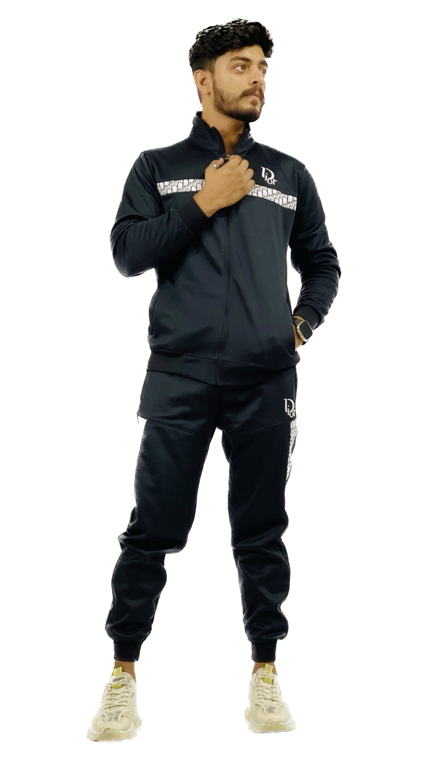 D-ior Premium Slim Fit Track Suit - Black