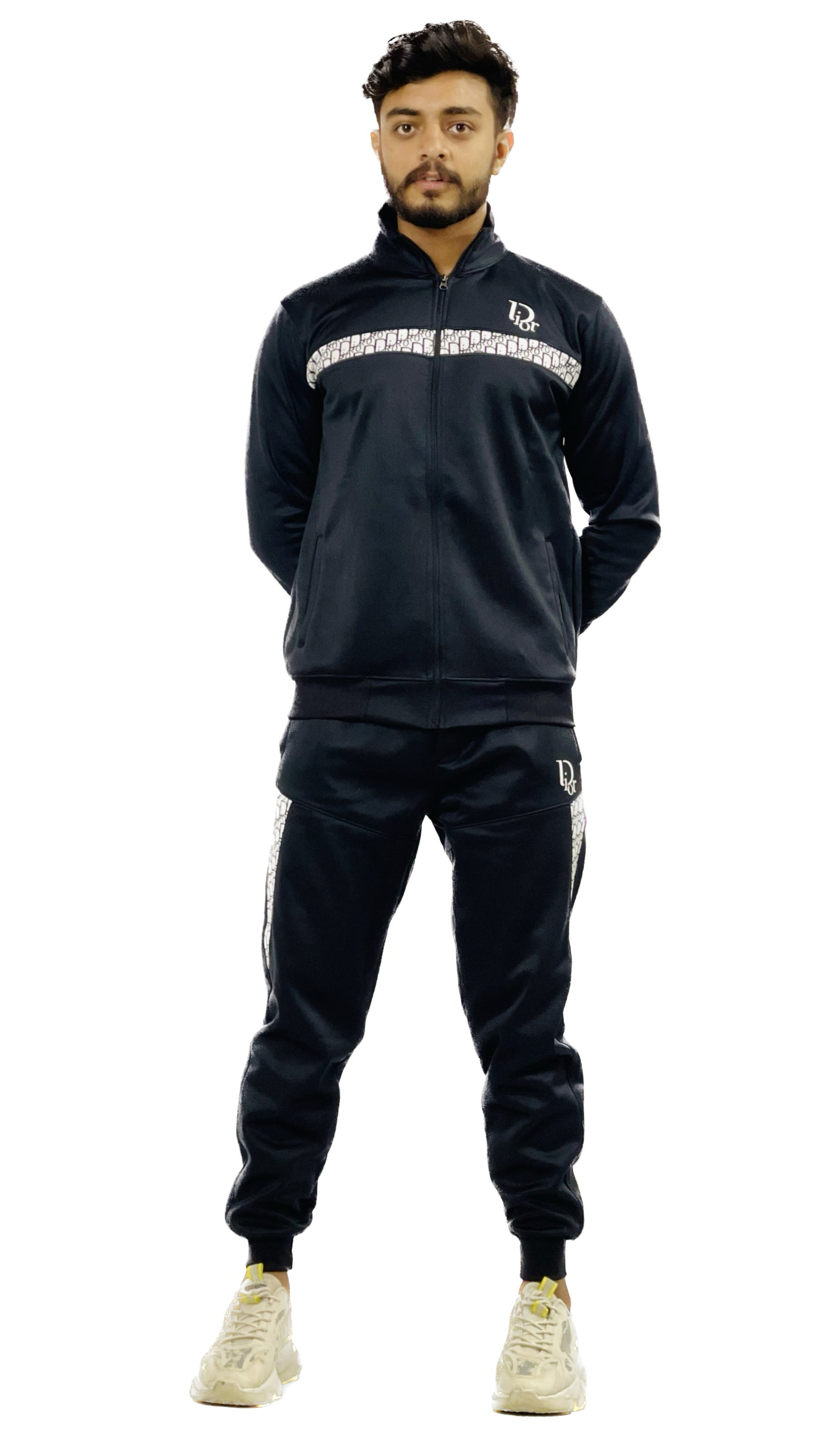 D-ior Premium Slim Fit Track Suit - Black