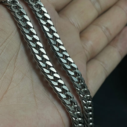 10mm Silver Cuban Link Neck Chain For Men