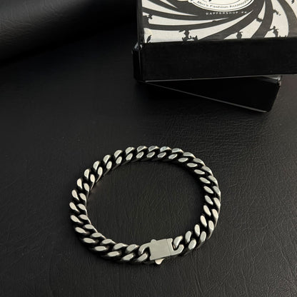 10mm antique silver curb link bracelet for men in Pakistan