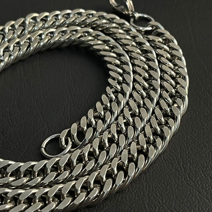 10mm heavy silver stainless steel short neck chain for men