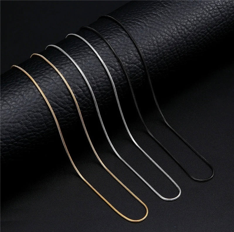 1mm Sleek Golden Round Snake Neck Chain