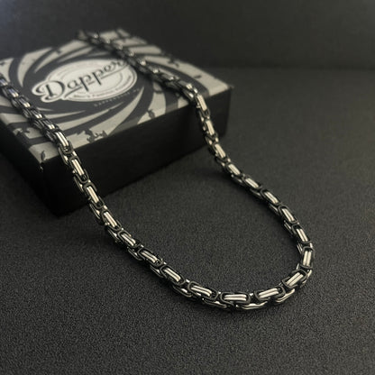 5mm Black silver byzantine link neck chains for men online in Pakistan