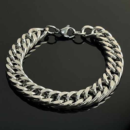 12mm heavy stainless steel cuban lionk chain bracelet for men online in Pakistan