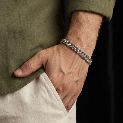 12mm heavy stainless steel cuban lionk chain bracelet for men online in Pakistan