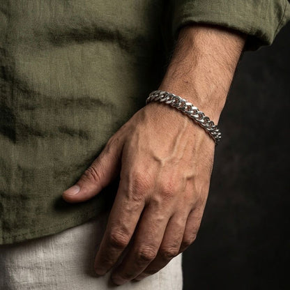12mm heavy stainless steel cuban lionk chain bracelet for men online in Pakistan