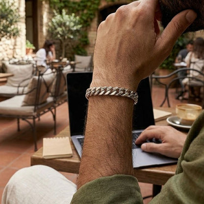 12mm heavy stainless steel cuban lionk chain bracelet for men online in Pakistan