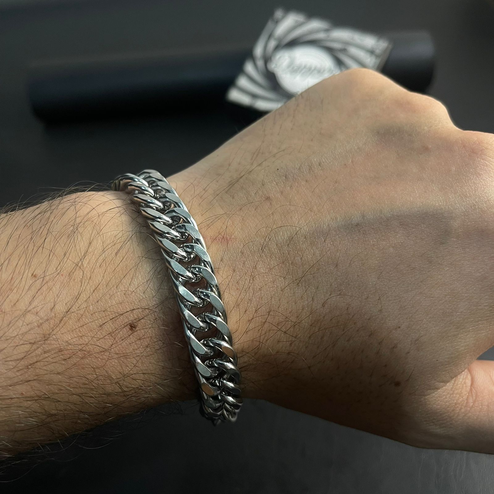 12mm heavy stainless steel cuban lionk chain bracelet for men online in Pakistan