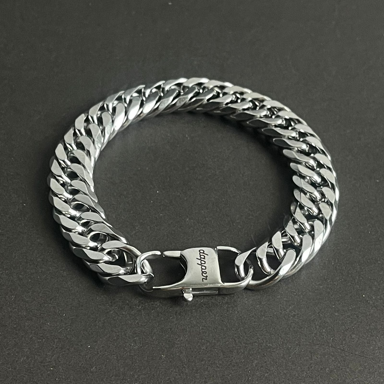 13mm silver stainless steel heavy chain bracelet for men Pakistan
