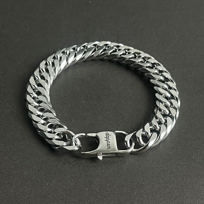 13mm silver stainless steel heavy chain bracelet for men Pakistan
