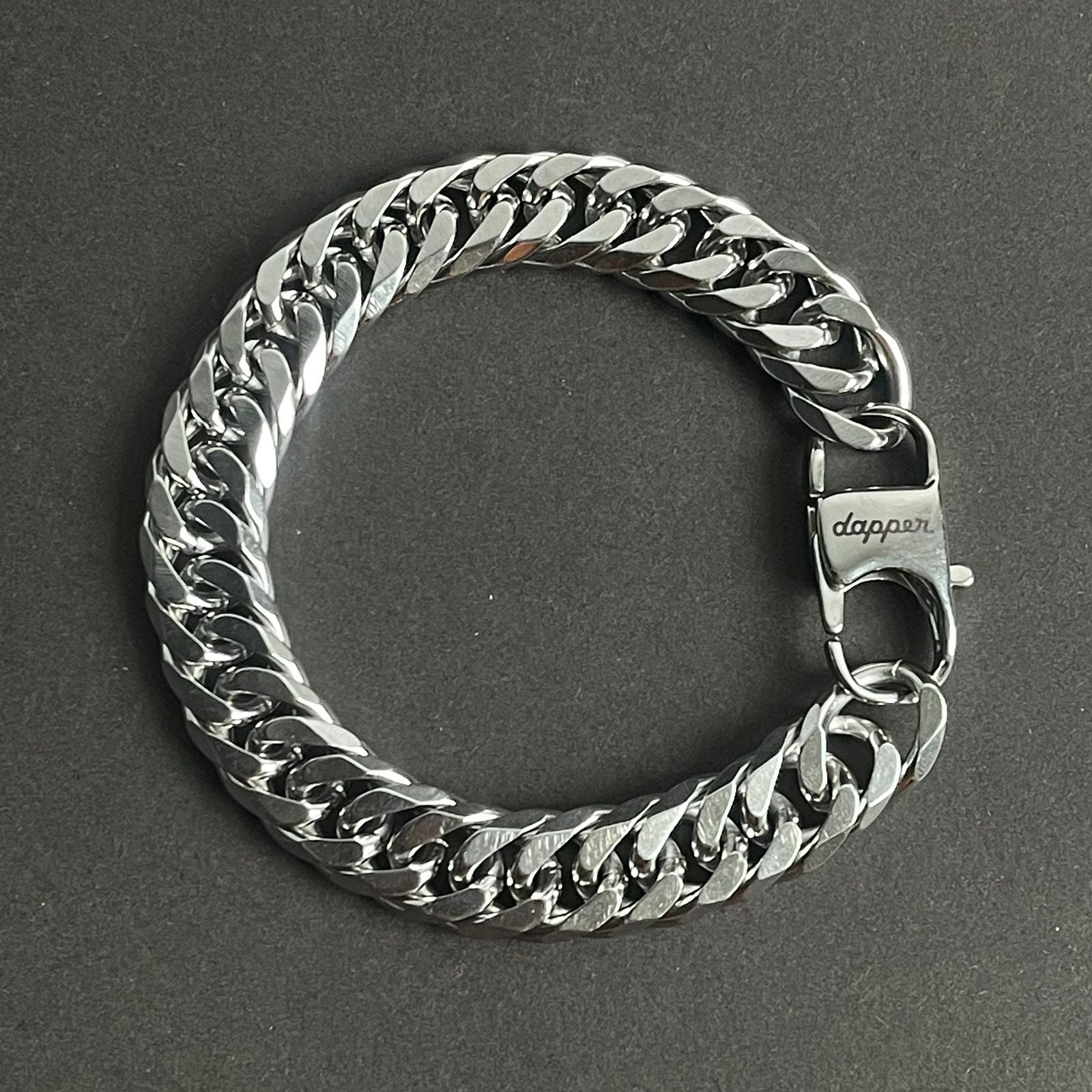13mm silver stainless steel heavy chain bracelet for men Pakistan