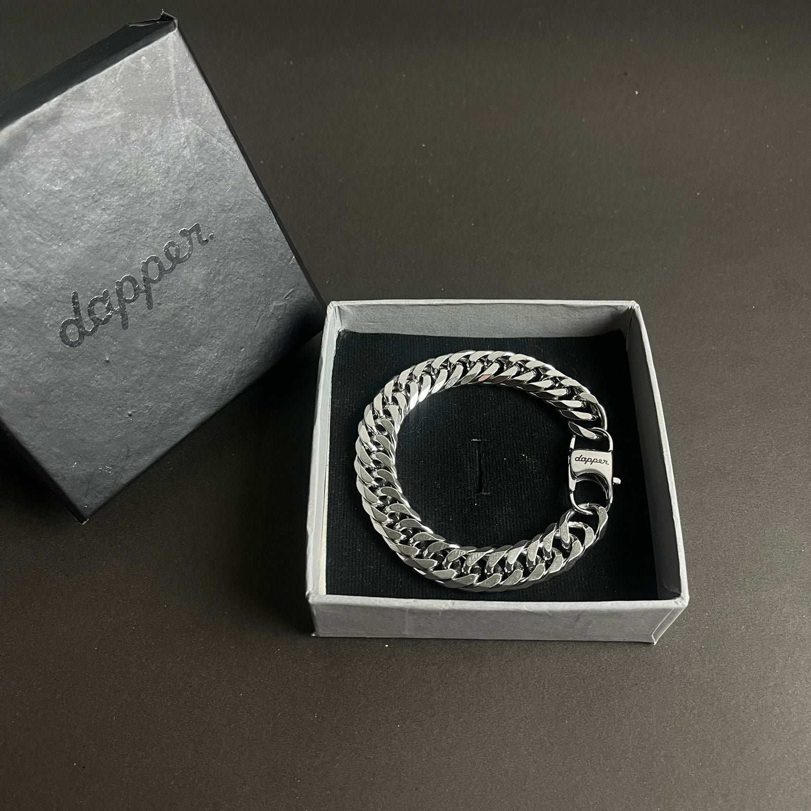 13mm silver stainless steel heavy chain bracelet for men Pakistan