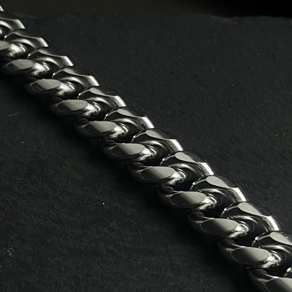 15mm silver stainless steel heavy curb chain bracelet for men online in Pakistan