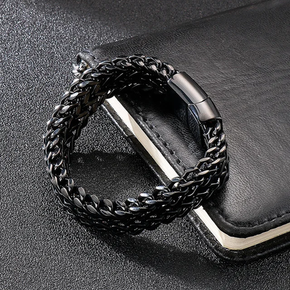 black stainless steel heavy bikers bracelet for men onine in pakistan