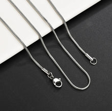 Load image into Gallery viewer, 1mm Sleek Silver Round Snake Neck Chain