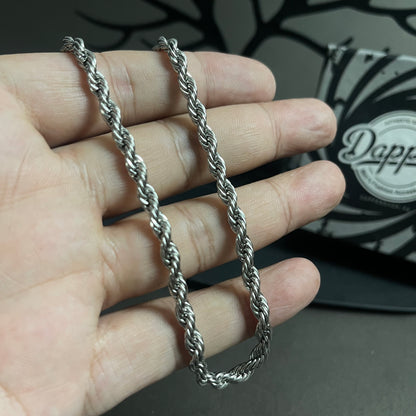 5mm Silver Twisted Rope Neck Chain