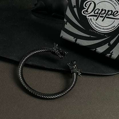 Black stainless steel dragon bracelet for men boys online in Pakistan