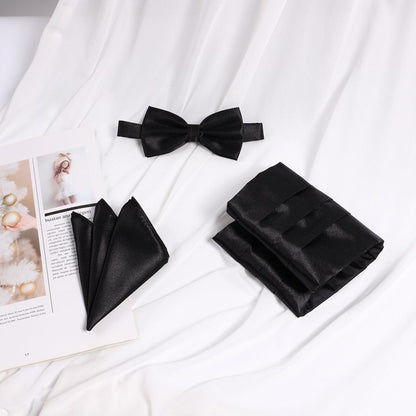 black cummerbund with bow tie and pocket square for texado online in pakistan