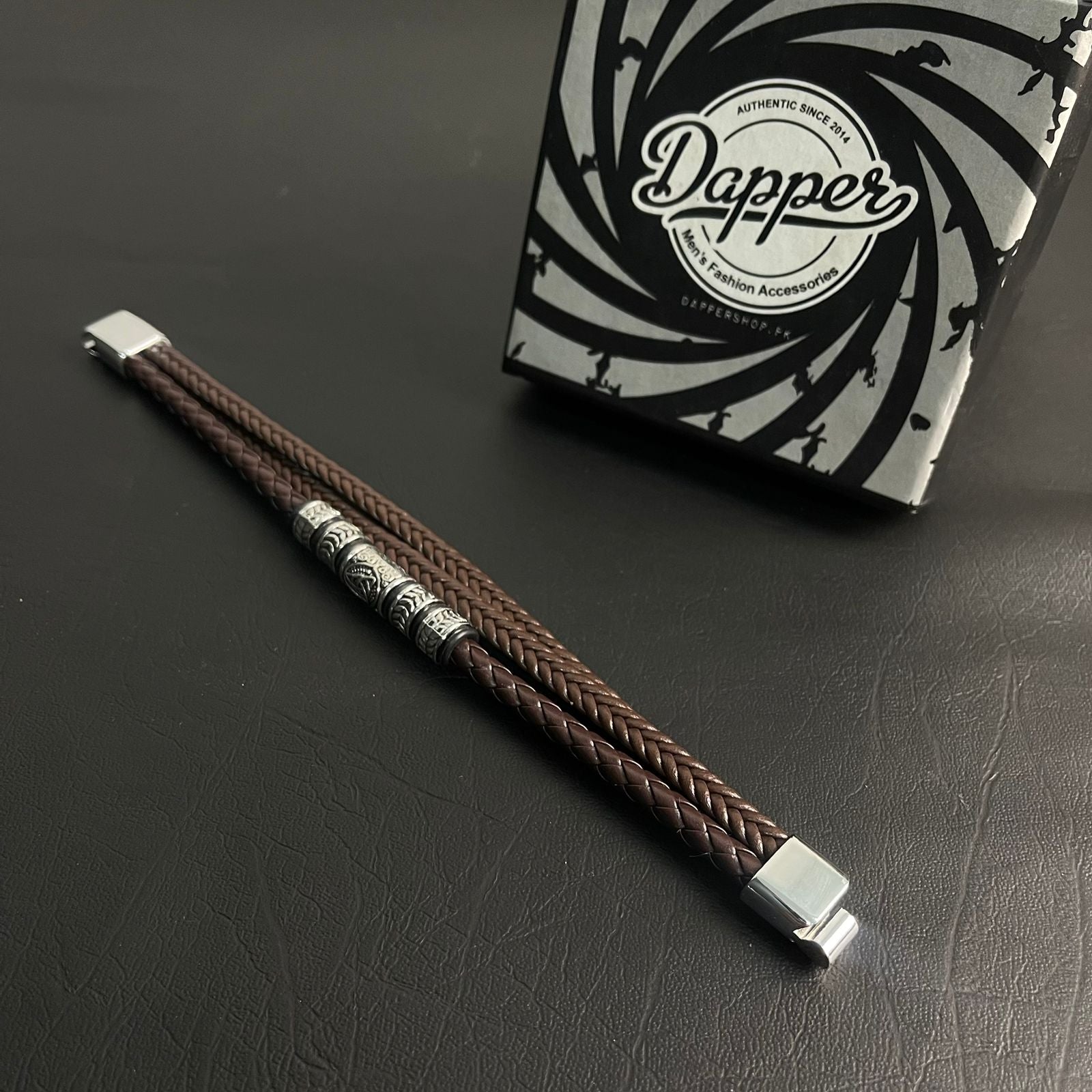 brown leather bracelet for men in Pakistan