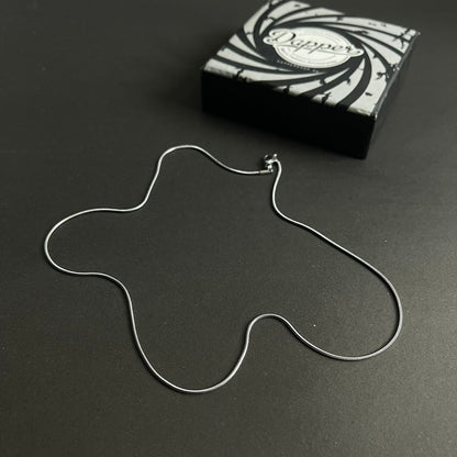1mm sleek silver round snake herringbone neck chain for men in Pakistan