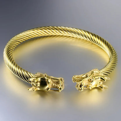 golden dragon stainless steel open bracelet bangel online in pakistan