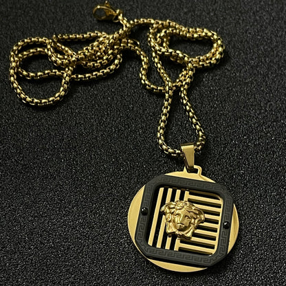 golden versace madusa pendant necklace for men women in pakistan