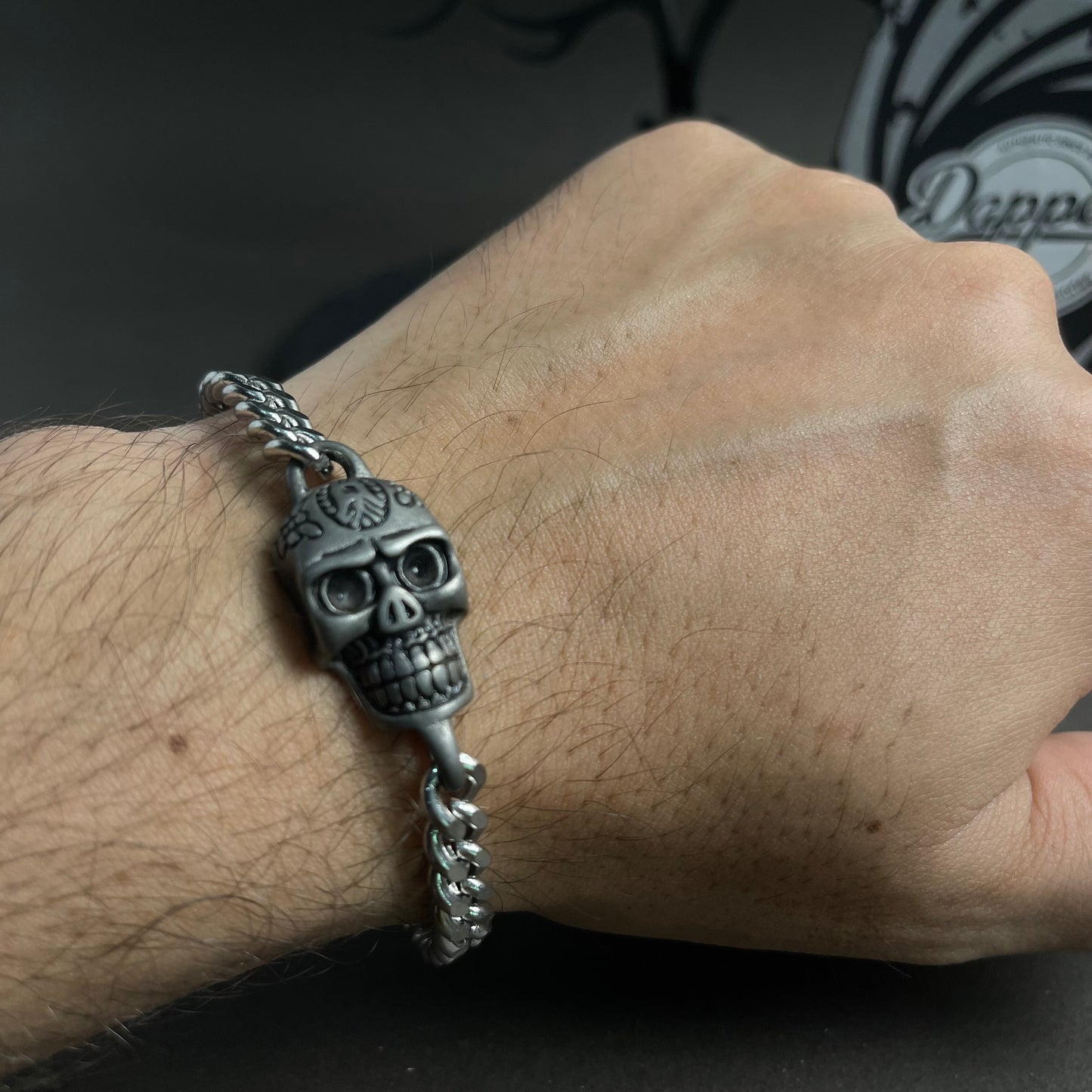 Rouge Skull Chain Bracelet For Men