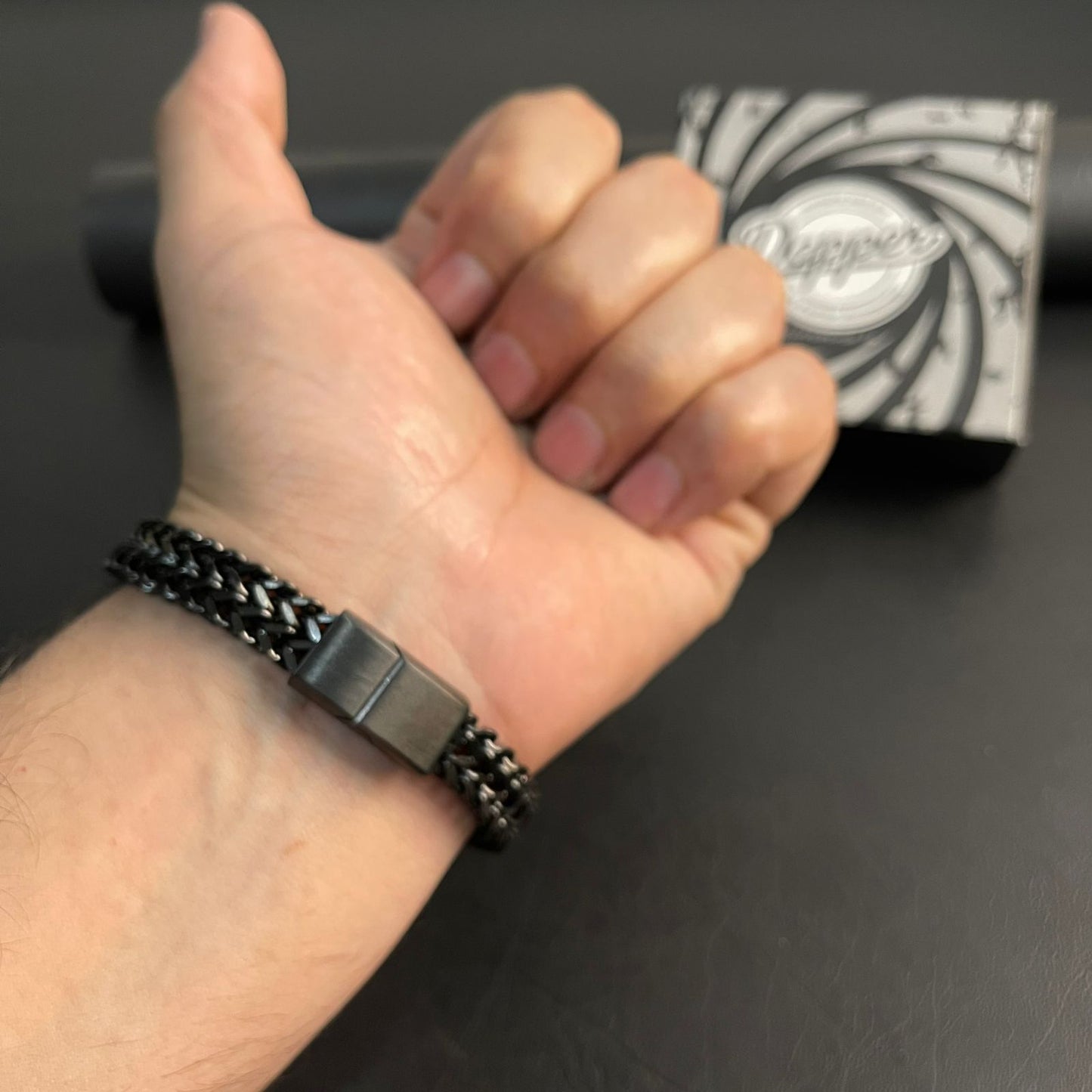 premium Stainless Steel  black foxtail bracelet for men online in Pakistan