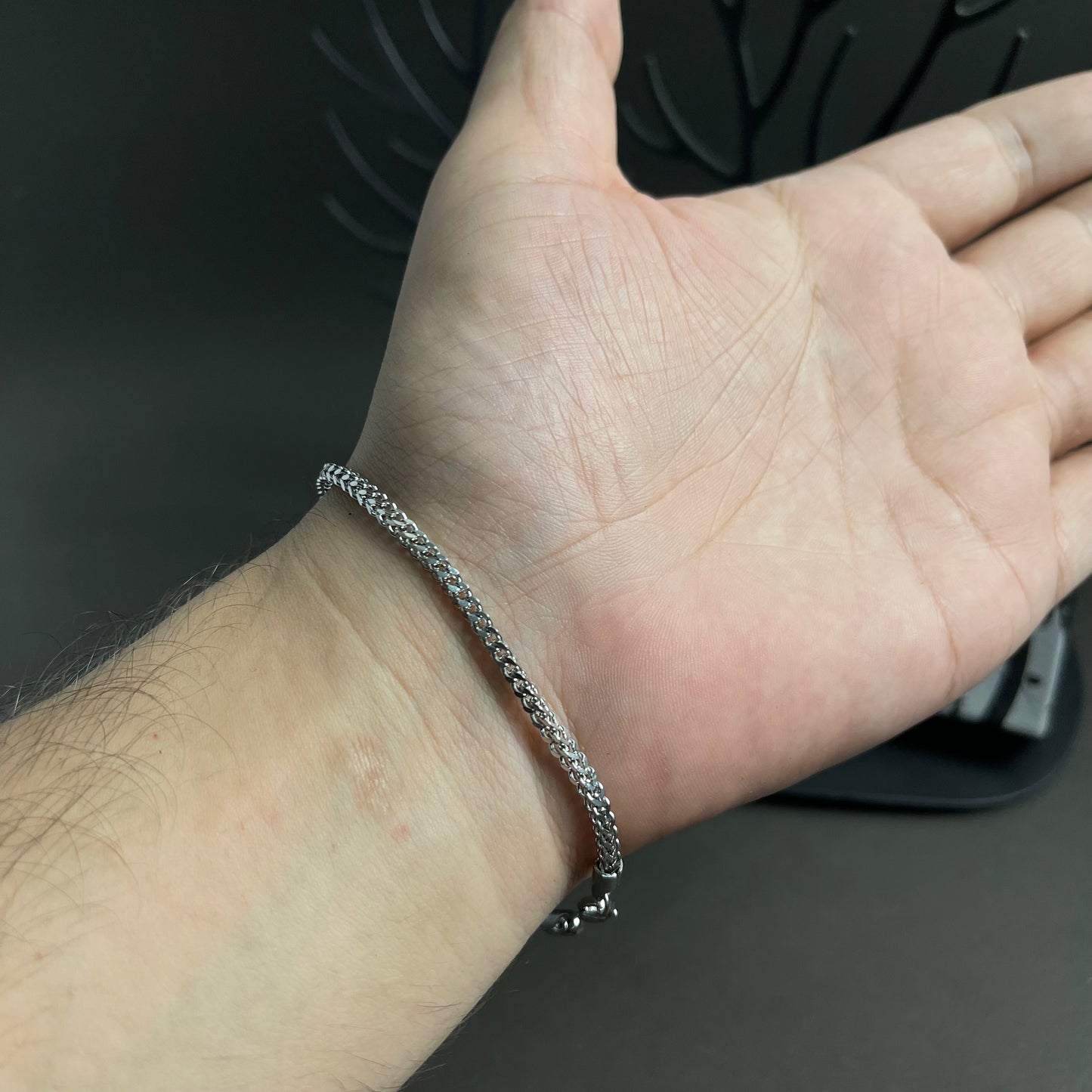2mm franco link silver square foxtail chain bracelet for men online in pakistan