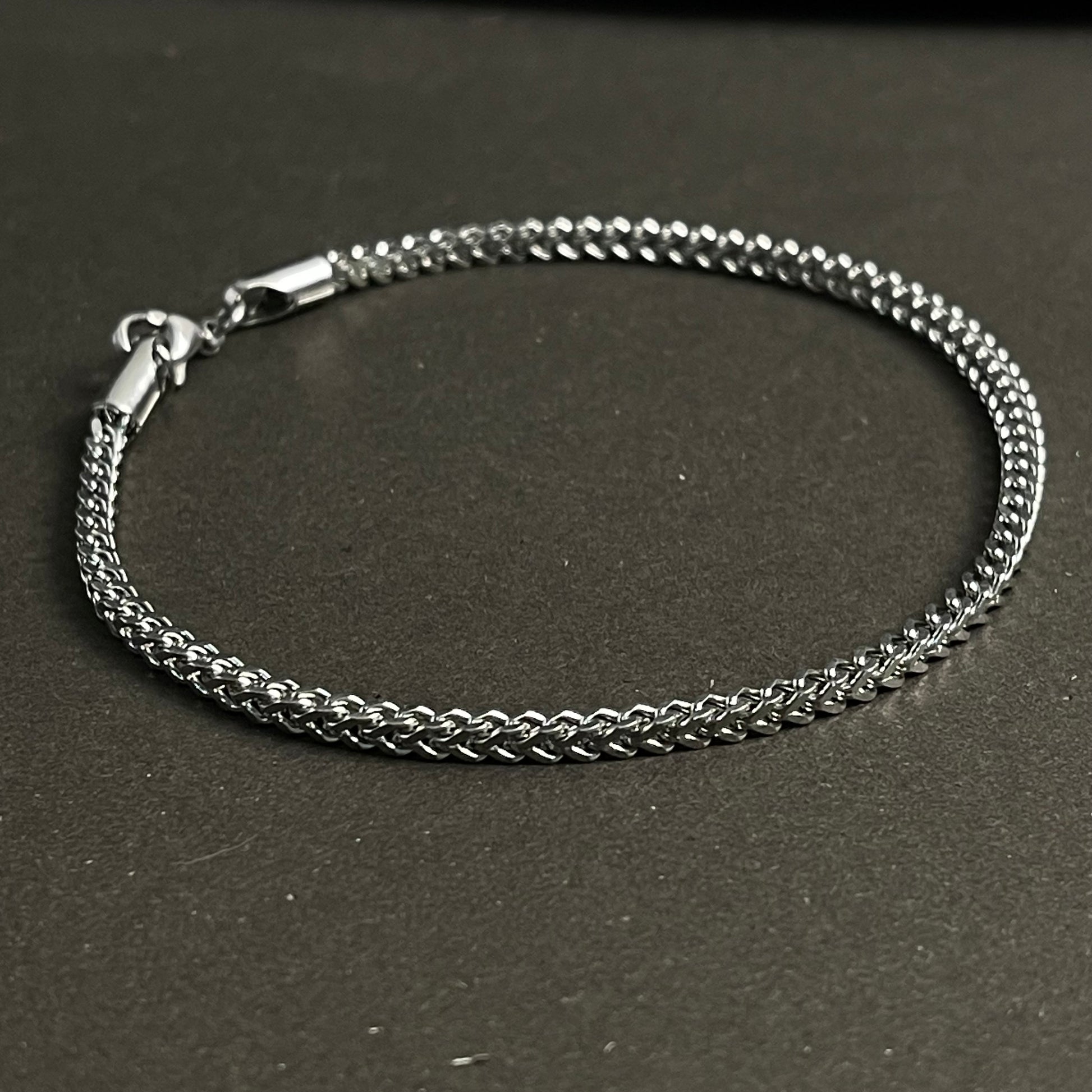 2mm franco link silver square foxtail chain bracelet for men online in pakistan