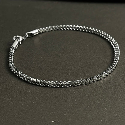 2mm franco link silver square foxtail chain bracelet for men online in pakistan
