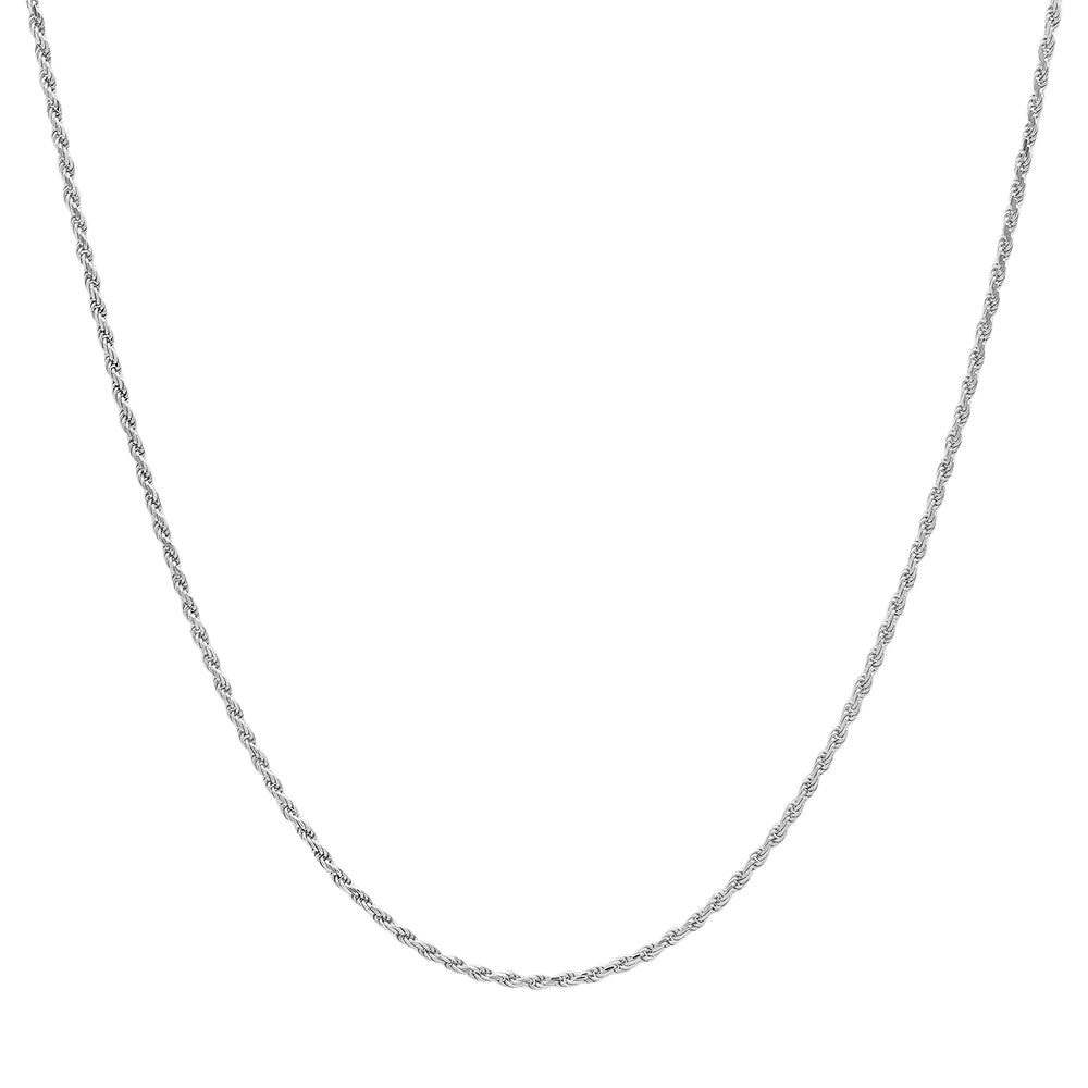 2mm Silver Twisted Rope Neck Chain For Men