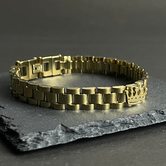 9mm Golden RLX Crown Jubilee Bracelet for Men