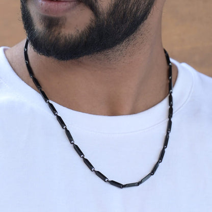 3mm black rice neck chain 22 inches 55 cm long for men online Pakistan