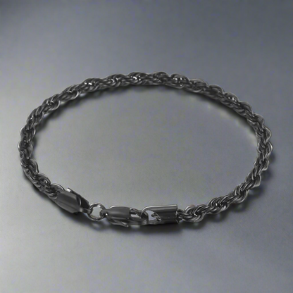 3mm black rope chain bracelet for men online in Pakistan