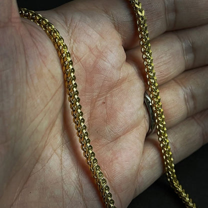 3mm golden franco neck chain and bracelet set for men online in Pakistan