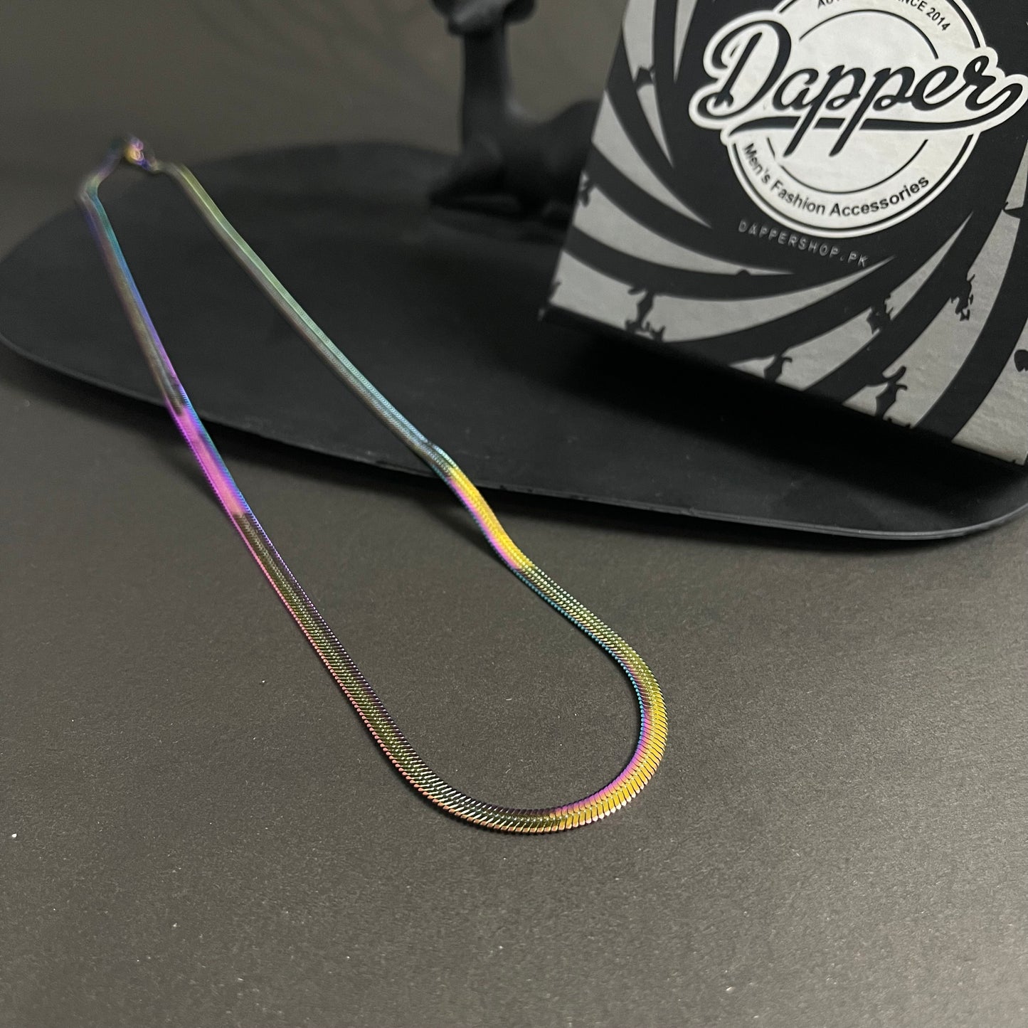 3mm rainbow flat snake neck chain for men in pakistan