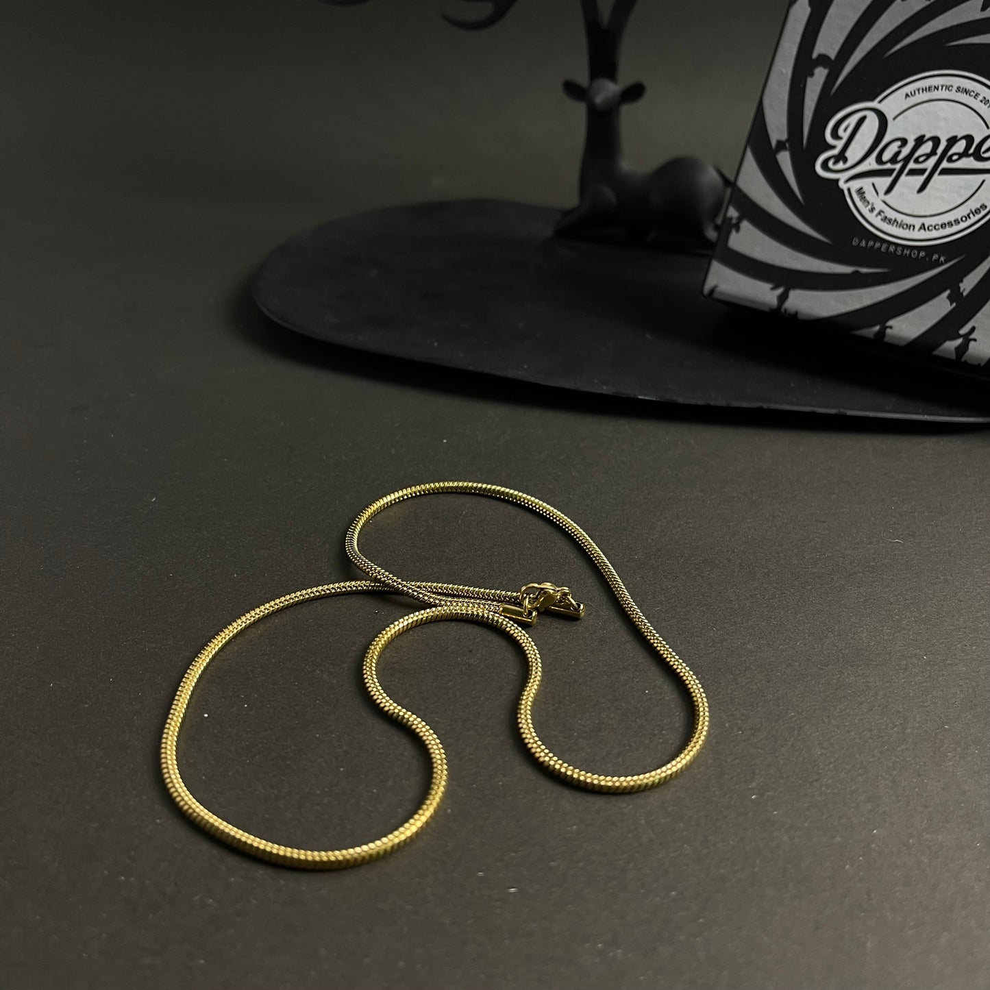 3mm short 20 inches 50cm golden round snake neck chain for men online in pakistan