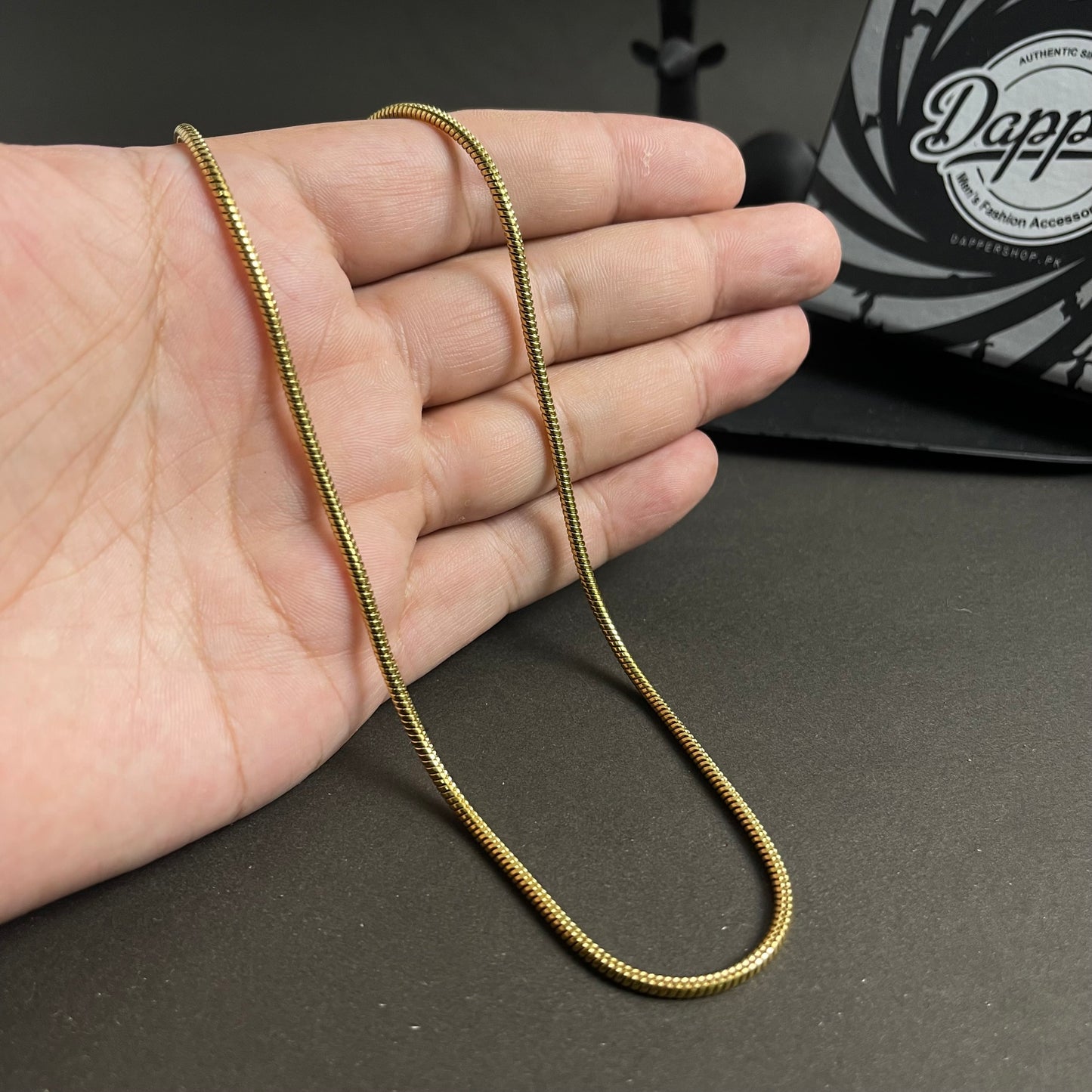 3mm short 20 inches 50cm golden round snake neck chain for men online in pakistan