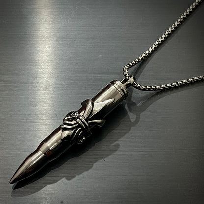 heavy biker rose gun bullet pendant necklace for men in pakistan