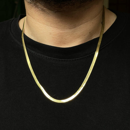 3mm Golden Flat Snake Neck Chain