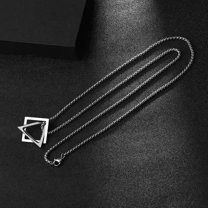 Geometric Silver Pendant For Men