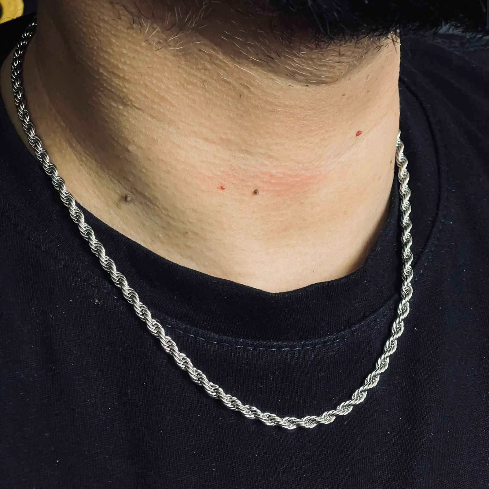 4mm Silver Rope Neck Chain For Men Online In Pakistan dappershop