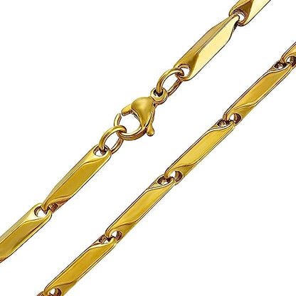 3mm stainless steel golden rice neck chain for men and boys in pakistan