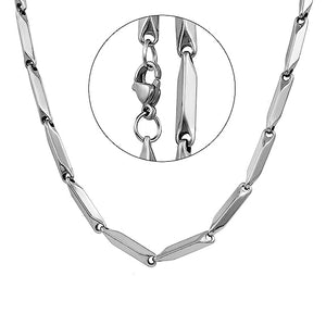 3mm silver stainless steel rice neck chain for men and boys in pakistan