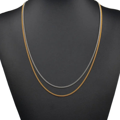 2mm Golden Light weight Figaro Link Neck Chain For Men