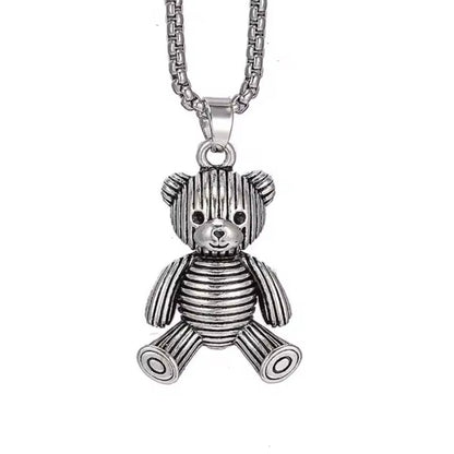 Teddy Bear Pendant Necklace For Men Women