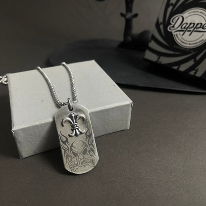 Harly Davidson Wings Dogtag Pendant Necklace