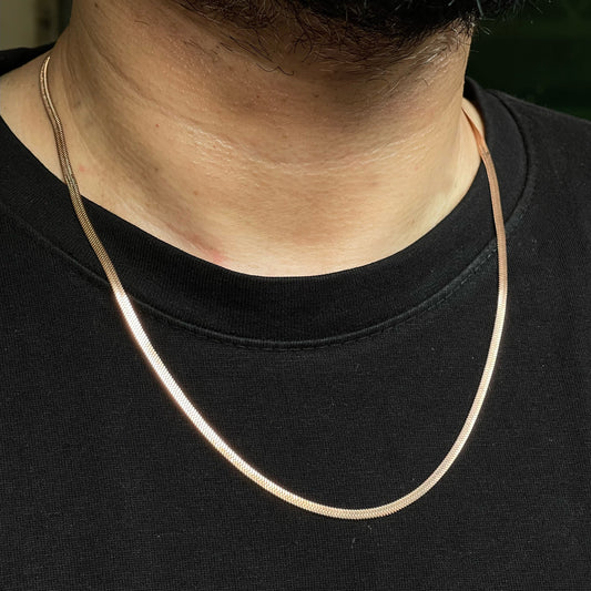 3mm Rose Gold Flat Snake Neck Chain