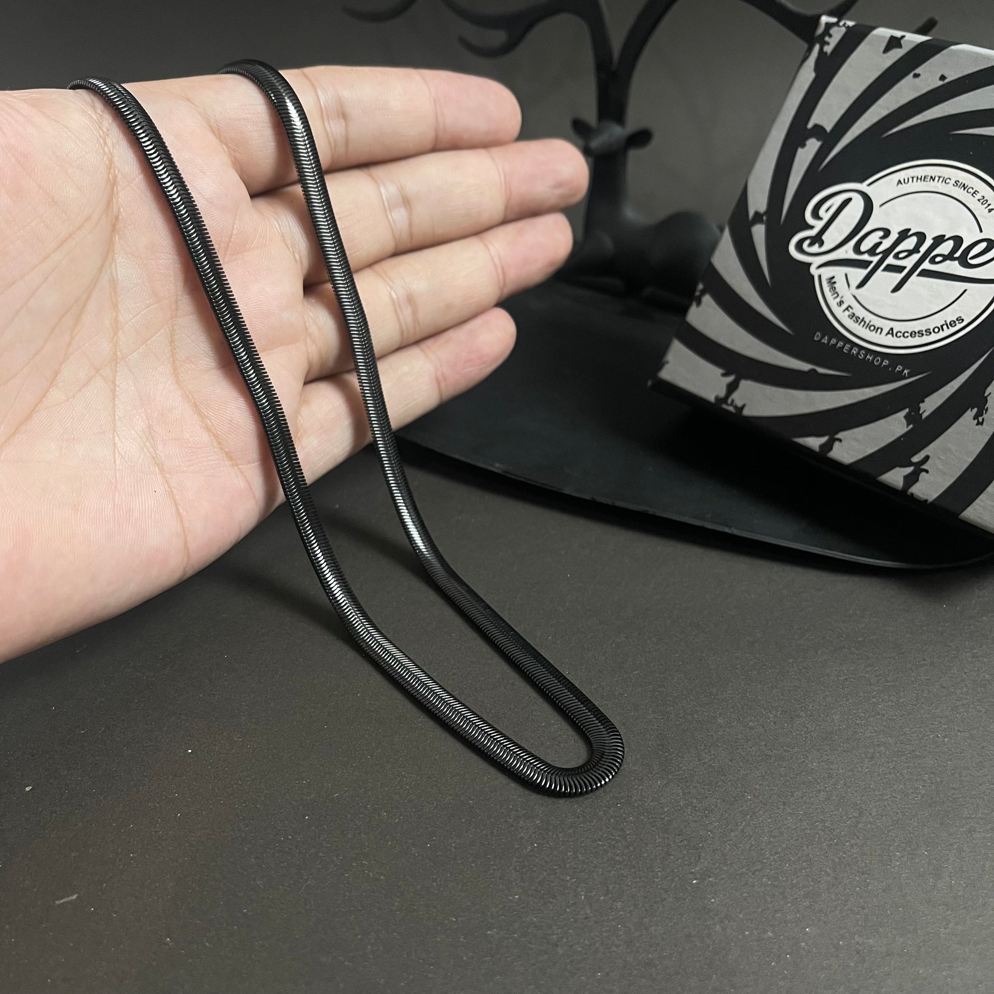 5mm black snake neck chain for men online in pakistan